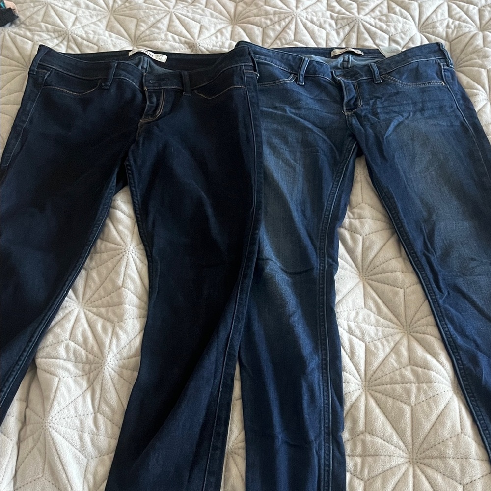 Lot of 2 hollister stretch jeans 5s w27 l 27